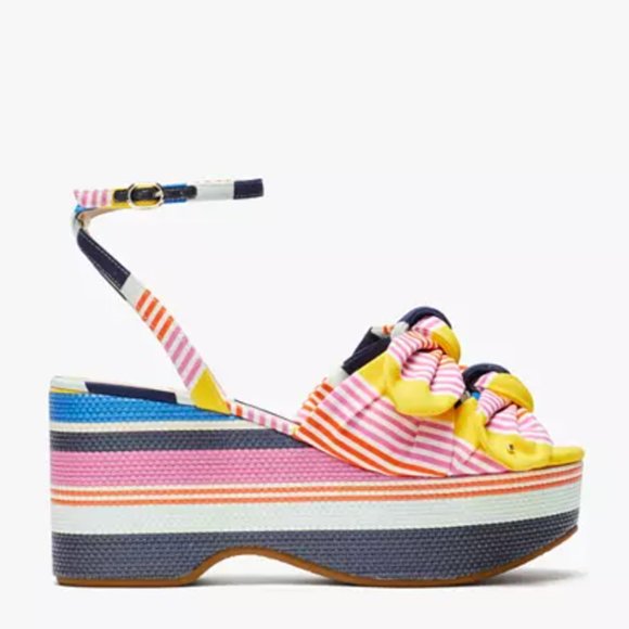 NIB Kate Spade Colorful Julep Wedge Sandals Flatforms 9 - Picture 1 of 10